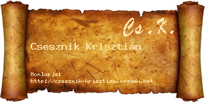 Csesznik Krisztián névjegykártya