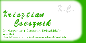 krisztian csesznik business card